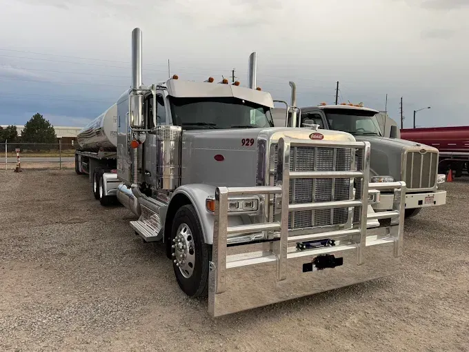 Commercial truck being repaired